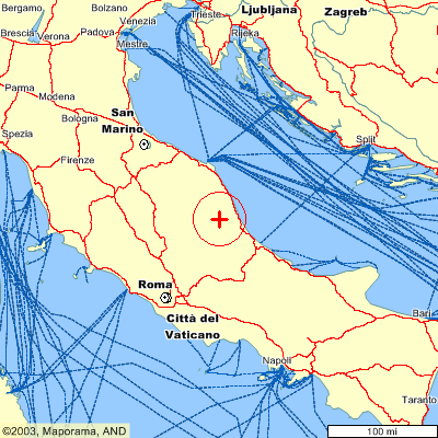 mappa dell'Italia centrale